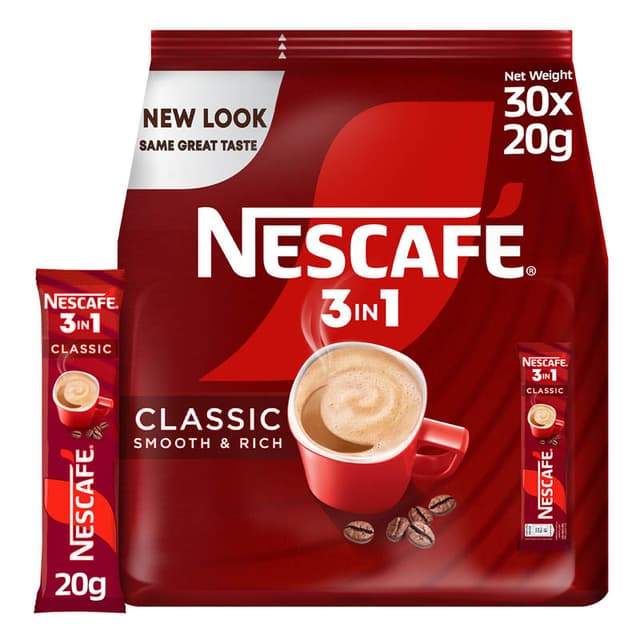 NESCAFE MYCUP 3N1 30STICKS POUCH 30x20GR