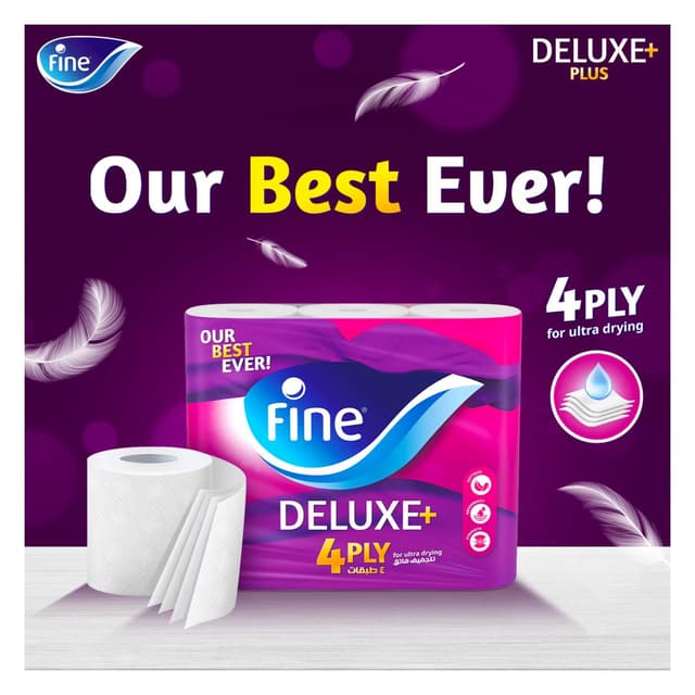 FINE TOILET ROLLS DELUXE 9X140'SX4PLY