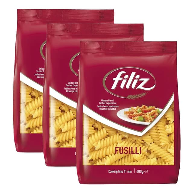 FILIZ PASTA ASSORTED PACK 3X400 GM