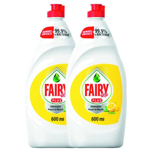 FAIRY PLUS LEMON DISHWASH 2*600ML