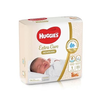 HUGGIES NEW BORN DIAPERS 64PCS