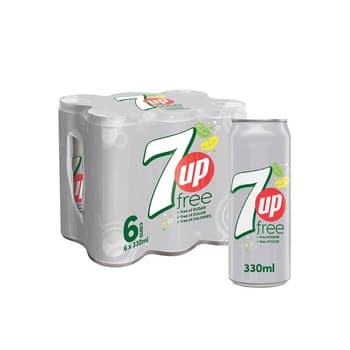7up diet carbonated can soft drinks 330ml pack of 6