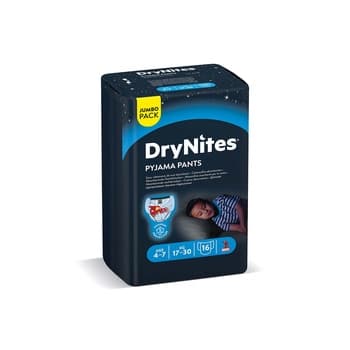 Huggies DryNites Pyjama Pants 4-7 years Bed Wetting Diaper Boys 17-30 kg Jumbo Pack 16 Pants