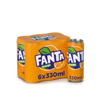 FANTA Orange Carbonated Soft Drink Can 330ml pack of 6