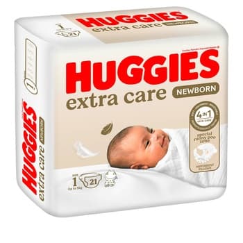 Huggies Extra Care Newborn Size 1 Up to 5 kg Carry Pack 21 Diapers