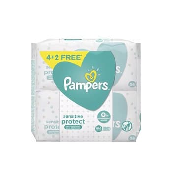 Pampers Wipes Sensitive 4+2