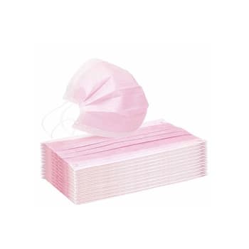 Disposable protective 3 layered non woven-face mask (pink)