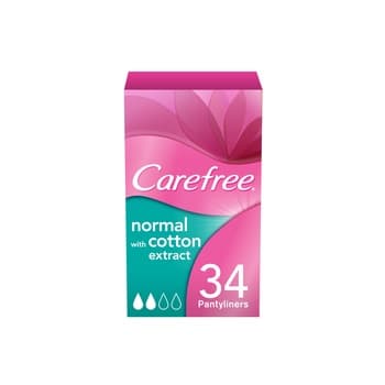 Carefree With Cotton Extract Breathable Pantyliners 34pcs