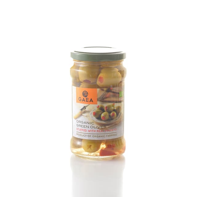 Gaea Organic Green Olives With Pimento 295 g