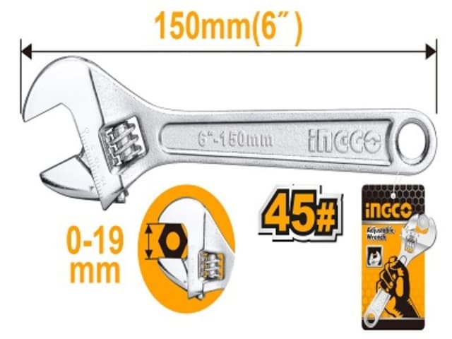 Ingco Adjustable Wrench 6