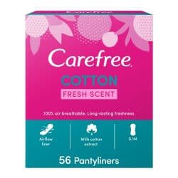 Carefree Cotton Fresh Scent Panty Liners