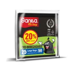 Sanita Tie Garbage Bag Oxo Biodegradable Large 50 Gallons