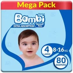 Sanita Bambi Size 4 Large Diapers (8-16 Kg)