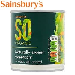Sainsbury's So Organic Sweetcorn In Water