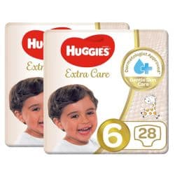 Huggies Extra Care Baby Diapers Twin Pack Size 6 (13+ Kg)