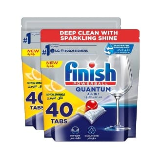 Finish Quantum All in 1 Dishwasher Tablets Lemon Scent
