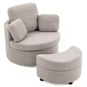 Swivel Leisure Chair With Storage Grey