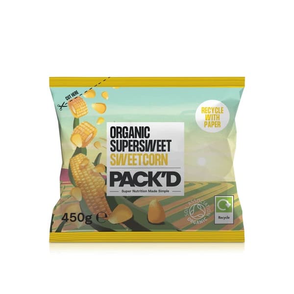 Pack'd Organic Super Sweet Sweetcorn 450g
