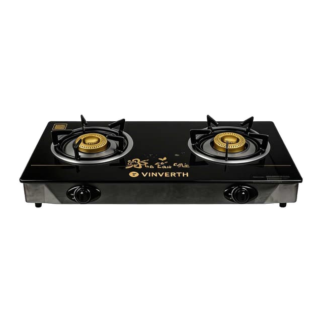 Vinverth 2 Burner Tempered Glass Gas Stove E210005