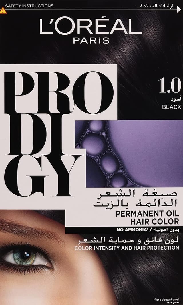 L'Oreal Prodigy Permanent Oil Hair Color Black 1.0, 1 Pack