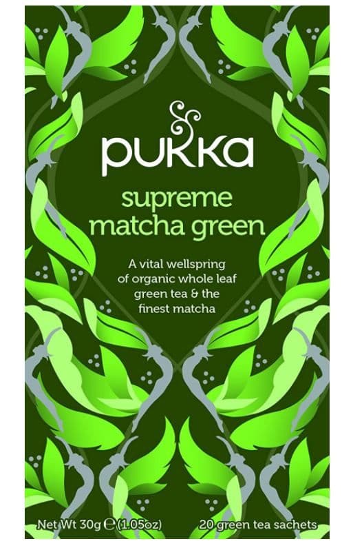 Pukka Supreme Matcha Organic Herbal Matcha Green Tea with Sencha Teabags, 20 Teabags