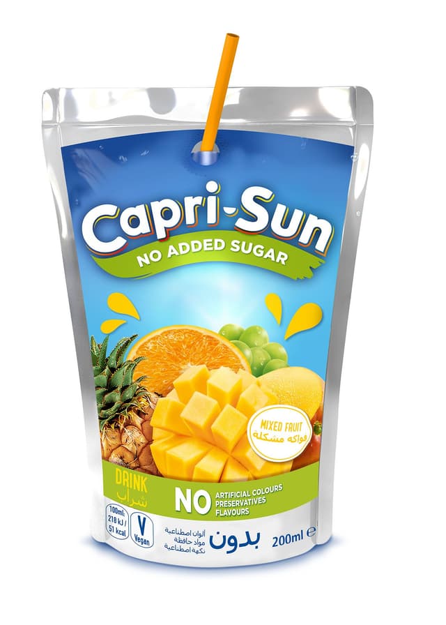 Capri-Sun Mix Fruit No Added Sugar Juice, 200ml