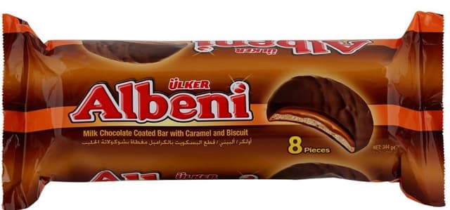 Ulker Albeni Milk Chocolate Coated with Caramel Biscuits, 344g