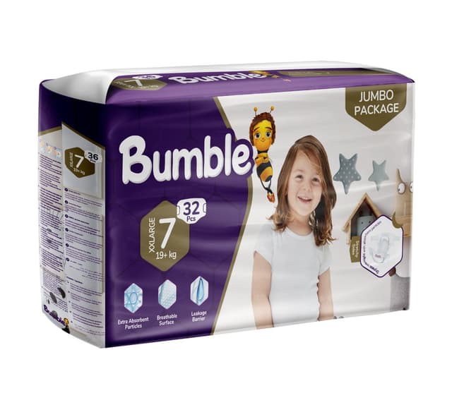Bumble Diapers Jumbo Pack SIze 7 (19 Kg+) 32 Pcs