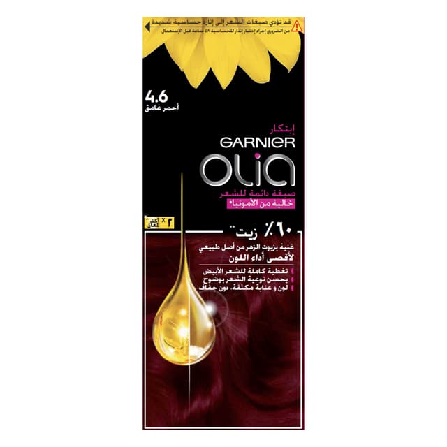 Garnier Olia, No Ammonia Permanent Hair Color With 60% Oils, 4.6 Deep Red