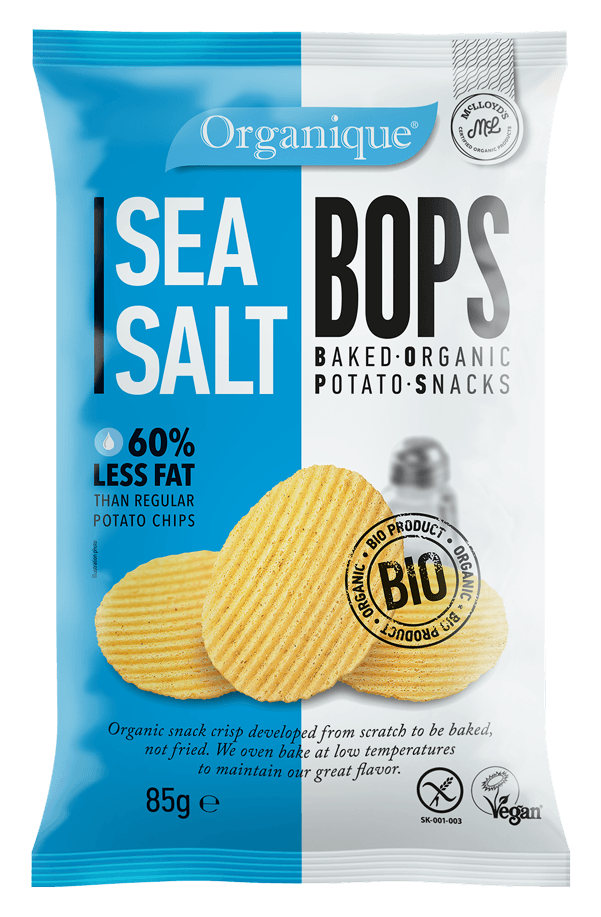 Organique Bops Baked Organic Sea Salted Potato Chips, 85g
