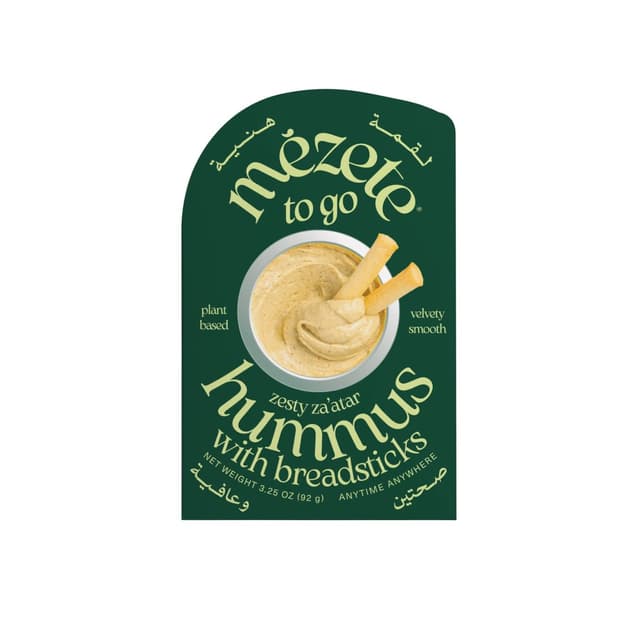 Mezete Zesty Za'atar Mix Hummus Hummus Dip with Breadsticks, 92g