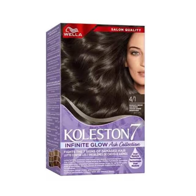 Wella Koleston 4/1 Enigmatic Medium Ash Brown Hair Color Kit