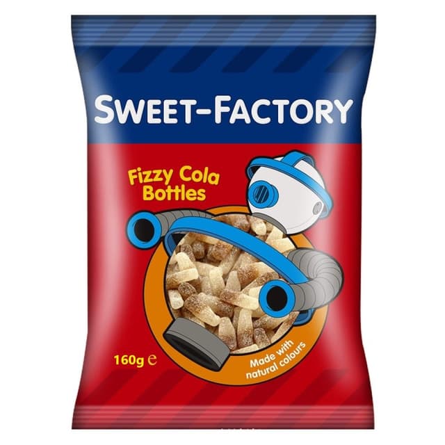 Sweet-Factory Fizzy Cola Bottles Jelly Candy Bag, 160g