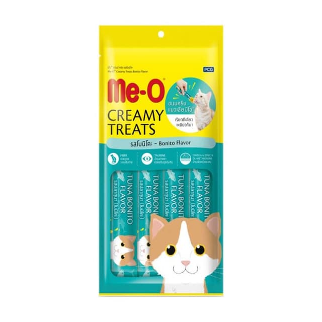 Me-O Creamy Treats Bonito Flavor Cat Treat, Thailand, 4x15g