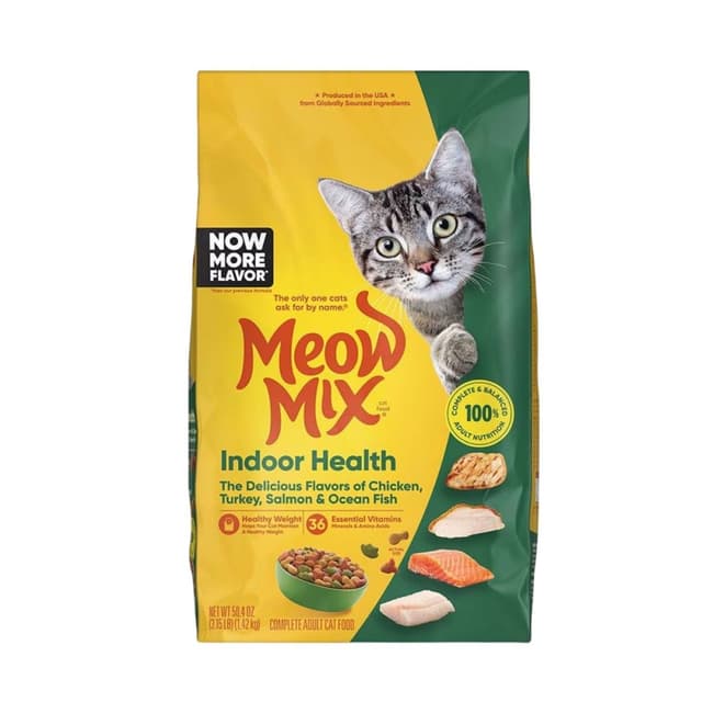 Meow Mix Indoor Formula Cat Food Bag, 1.42kg