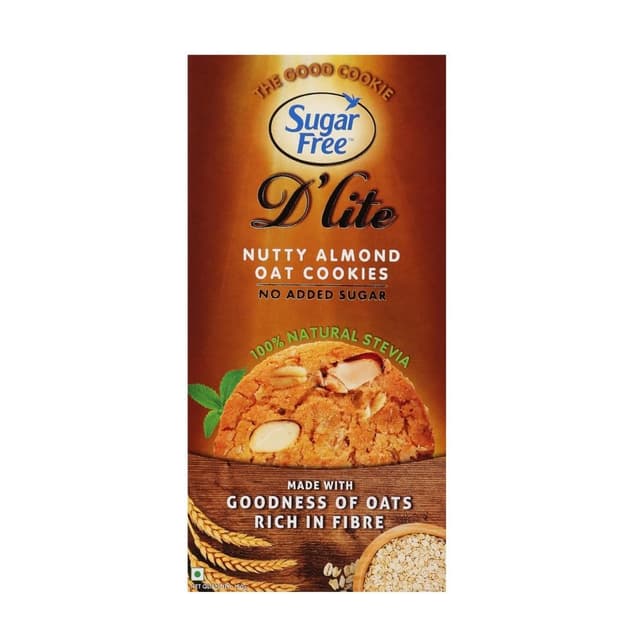 Sugar Free D'Lite No Added Sugar Nutty Almond Oat Cookies, 150g