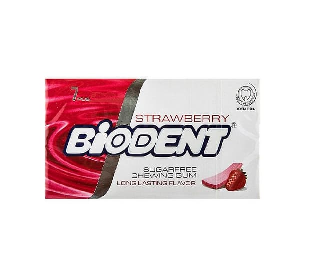 Biodent Strawberry Chewing Gum, 12.6g