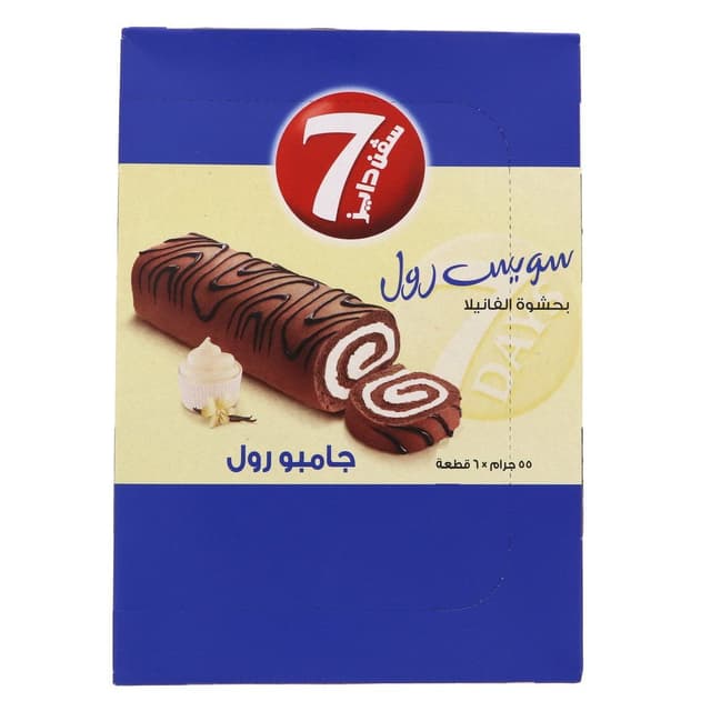 7Days فانيليا جامبو سويسر رول، 6x55g