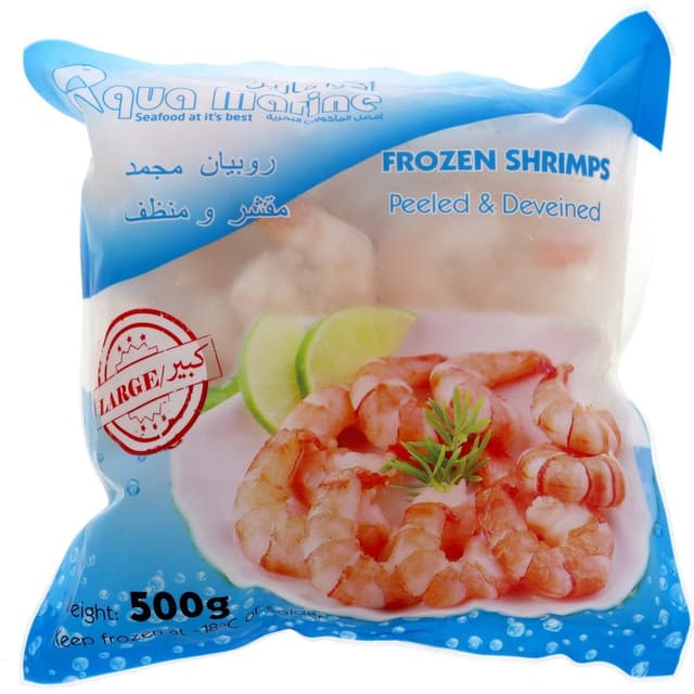 Aqua Marine Large Peeled Frozen Shrimps 500 gm