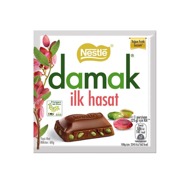 Damak First Harvest Pistachio Milk Chocolate Bar, 60g