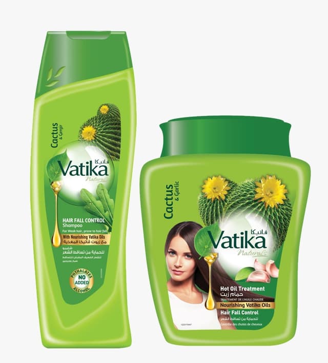 Vatika Cactus & Gergir Hot Oil Treatment, 1kg + Hair Fall Control Shampoo, 200ml