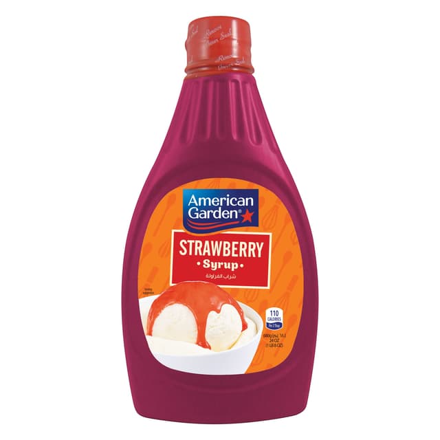 American Garden Strawberry Syrup, Gluten Free, Vegetarian, 680g