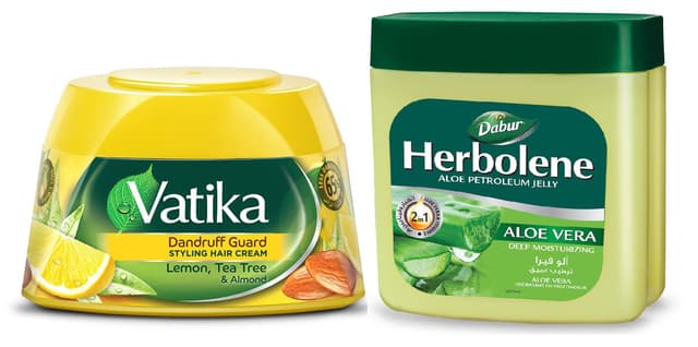 Dabur Vatika Dandruff Guard Hair Cream, 210ml + Herbolene Aloe Jelly, 50g