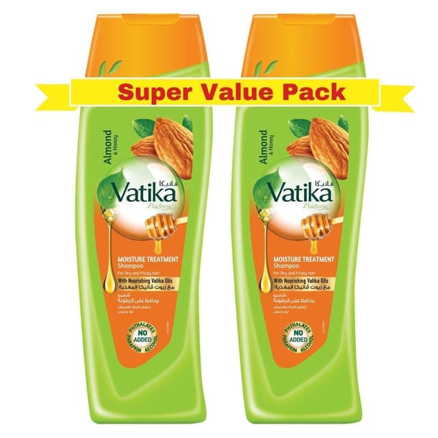 Dabur Vatika Naturals Almond & Honey Moisture Treatment Shampoo, 2x400ml