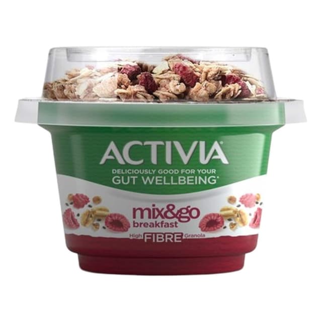 Activia Mix & Go Breakfast Raspberry Yogurt, 170g