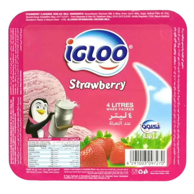 Igloo Strawberry Ice Cream 4 L
