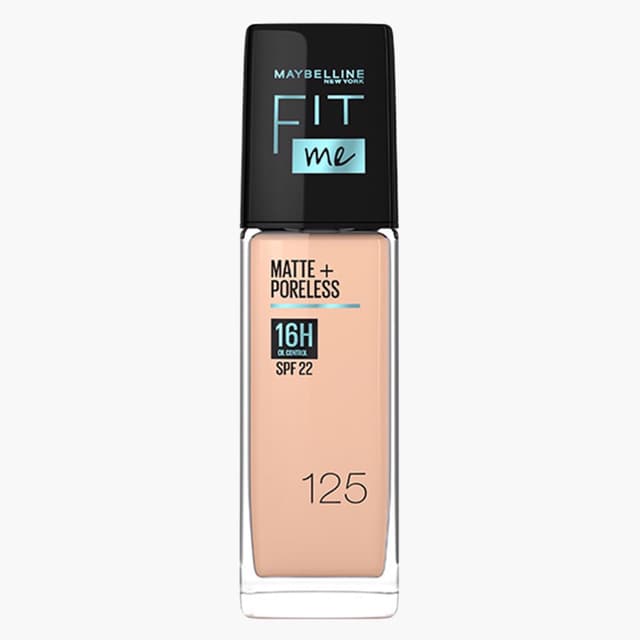 Maybelline Fit Me Matte Liquid Foundation With Spf Absorbs Oil + Poreless 125 Nude Beige M090, 30ml