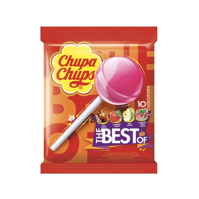 شوبا شوبس مصاصات متنوعة، 10 قطع، 120g