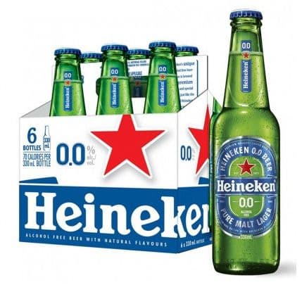 Heineken 0.0% Alcohol Free Natural Flavor Malt Beverage, 6x330ml
