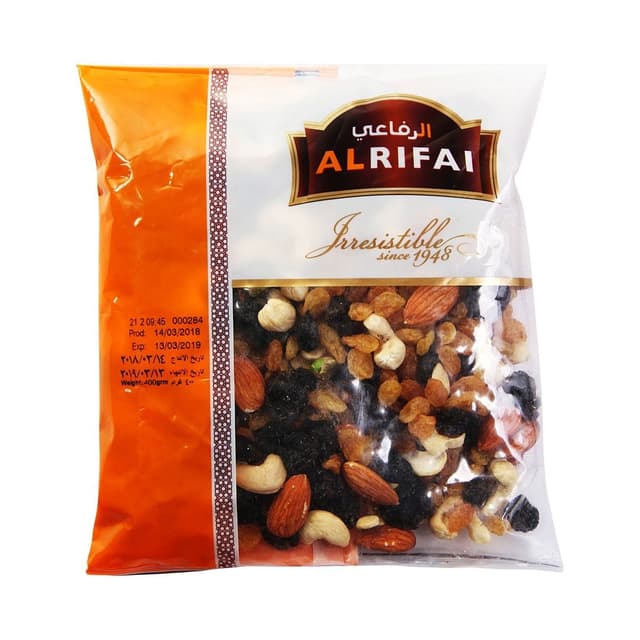 الرفاعي مكسرات خام وفواكه مجففة مشكلة, 400g